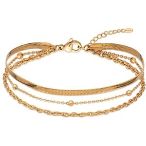 Amberta Enkelband voor dames van zilver en goud, bohemien sieraden, waterdicht, verstelbaar, zomer, overlappend, touw, slang, hart Amberta Enkelband voor dames van zilver en goud, bohemien sieraden, waterdicht, verstelbaar, zomer, overlappend, touw, slang, hart
