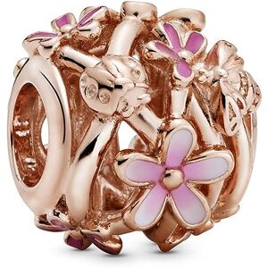 PANDORA 14K rosé verguld metalen madeliefje bedel met kleurverloop roze email PANDORA 14K rosé verguld metalen madeliefje bedel met kleurverloop roze email