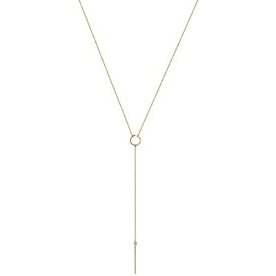 Elli Dameshalsketting Y-vorm met geometrische cirkel modern minimalistisch 925 sterling zilver 60 facetten geen edelsteen Elli Dameshalsketting Y-vorm met geometrische cirkel modern minimalistisch 925 sterling zilver 60 facetten geen edelsteen