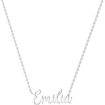 various Verzilverde roestvrijstalen ketting met gepersonaliseerde naamhanger. various Verzilverde roestvrijstalen ketting met gepersonaliseerde naamhanger.