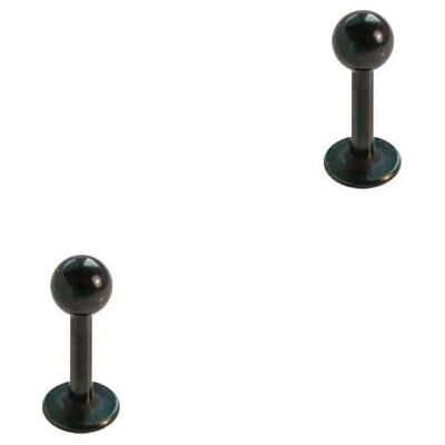 DENI 2 zwarte labret-piercings voor tragus en elk deel van het oor, korte schacht 6 mm, standaarddikte 1,2 mm DENI 2 zwarte labret-piercings voor tragus en elk deel van het oor, korte schacht 6 mm, standaarddikte 1,2 mm