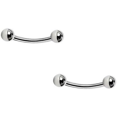 DENI 2 tepelpiercings voor jongens, banaan, lengte 10 mm en dikte 1,2 mm, ballen van 3 mm. DENI 2 tepelpiercings voor jongens, banaan, lengte 10 mm en dikte 1,2 mm, ballen van 3 mm.
