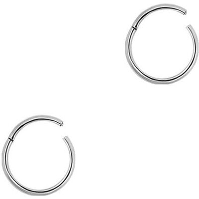 DENI 2 fijne en gladde neusringen, klikscharniersluiting, diameter 7 mm, dikte 0,8 mm, zeer gemakkelijk aan te brengen, zilver, Zilver DENI 2 fijne en gladde neusringen, klikscharniersluiting, diameter 7 mm, dikte 0,8 mm, zeer gemakkelijk aan te brengen, zilver, Zilver