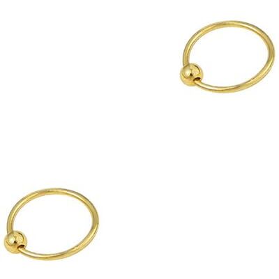 DENI 2 x zeer kleine goudkleurige neusringen, zeer dun, met sluitbal, van 925 sterling zilver, 6 mm binnendiameter, 0,6 mm dik. DENI 2 x zeer kleine goudkleurige neusringen, zeer dun, met sluitbal, van 925 sterling zilver, 6 mm binnendiameter, 0,6 mm dik.