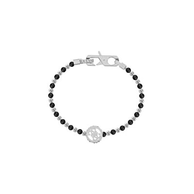 GUESS LOG-IN Collection Herenarmband van roestvrij staal, zilverkleurig en zwart, het perfecte cadeau voor mannen met stijl, klein, roestvrij staal, niet van toepassing, roestvrij staal, Niet van toepassing GUESS LOG-IN Collection Herenarmband van roestvrij staal, zilverkleurig en zwart, het perfecte cadeau voor mannen met stijl, klein, roestvrij staal, niet van toepassing, roestvrij staal, Niet van toepassing