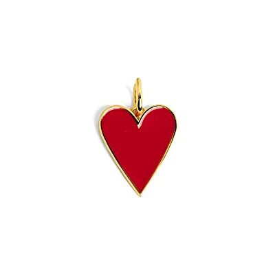 SINGULARU Charm Lovely Heart Red Enamel. Hanger van messing met 18K vergulde afwerking. Hartdesign, combineerbaar met halsketting. Sieraden voor dames SINGULARU Charm Lovely Heart Red Enamel. Hanger van messing met 18K vergulde afwerking. Hartdesign, combineerbaar met halsketting. Sieraden voor dames