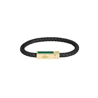 Lacoste ROCKEL Herenarmband van gevlochten leer, verkrijgbaar in groene of zwarte versie Lacoste ROCKEL Herenarmband van gevlochten leer, verkrijgbaar in groene of zwarte versie