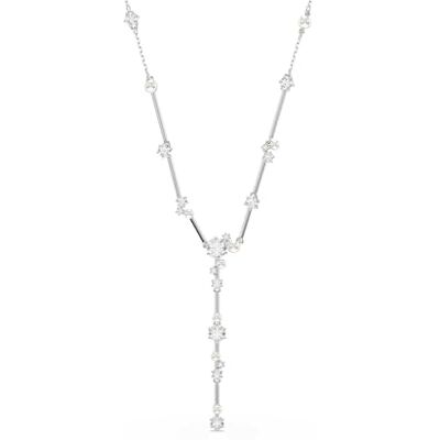 Swarovski Constella – wit zilver en parels – Y-halsketting – , Eén maat, Kristal, Kristal Swarovski Constella – wit zilver en parels – Y-halsketting – , Eén maat, Kristal, Kristal