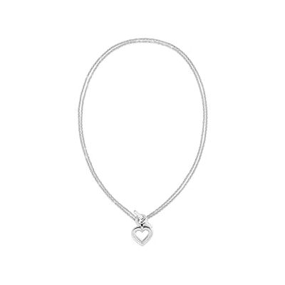 Tommy Hilfiger Jewelry 2780967 Dubbele damesketting van roestvrij staal met hartvormige hanger Tommy Hilfiger Jewelry 2780967 Dubbele damesketting van roestvrij staal met hartvormige hanger
