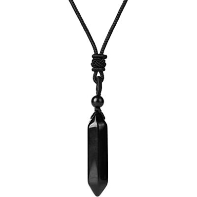 GHJYU Halsketting met hanger voor dames, kristalsteen, delicate natuurlijke zwarte onyx, zeshoekige hanger, reiki-amulet, chakra-halsketting, yoga-ketting, meditatie, sieraden, cadeau voor, Kristal GHJYU Halsketting met hanger voor dames, kristalsteen, delicate natuurlijke zwarte onyx, zeshoekige hanger, reiki-amulet, chakra-halsketting, yoga-ketting, meditatie, sieraden, cadeau voor, Kristal