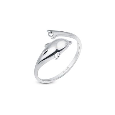 Amberta Verstelbare 925 sterling zilveren teenring voor dames Golf hart open bloem dolfijn kroon blad voetsieraden strand bohemien: dolfijn teenring Amberta Verstelbare 925 sterling zilveren teenring voor dames Golf hart open bloem dolfijn kroon blad voetsieraden strand bohemien: dolfijn teenring