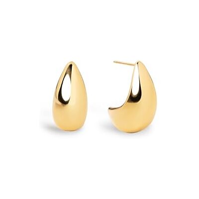 SINGULARU Lichte Gota oorbellen van roestvrij staal met 18K verguld, kinderwagensluiting. Sieraden voor dames SINGULARU Lichte Gota oorbellen van roestvrij staal met 18K verguld, kinderwagensluiting. Sieraden voor dames