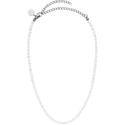 Purelei Enchant Echte zoetwaterparelketting voor dames, verstelbare parelketting (30/40 cm), glinsterend en elegant, roestvrij staal verguld 18 karaat of zilver, Roestvrij staal, Abalone Purelei Enchant Echte zoetwaterparelketting voor dames, verstelbare parelketting (30/40 cm), glinsterend en elegant, roestvrij staal verguld 18 karaat of zilver, Roestvrij staal, Abalone
