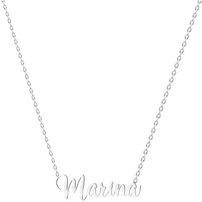 various Verzilverde roestvrijstalen ketting met gepersonaliseerde naamhanger. various Verzilverde roestvrijstalen ketting met gepersonaliseerde naamhanger.