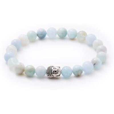 BERGERLIN Boeddha-armband met echte natuursteen of lavasteen kralen, 8 mm, natuurstenen armband met echtheidscertificaat, Steen BERGERLIN Boeddha-armband met echte natuursteen of lavasteen kralen, 8 mm, natuurstenen armband met echtheidscertificaat, Steen