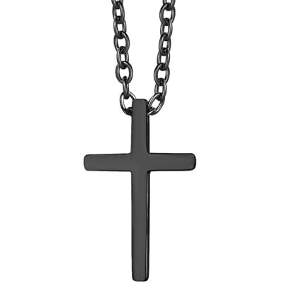 Richsteel Halsketting met kruis, gegraveerd, goud/zwart/roestvrij staal, kruishanger met verstelbare ketting, sieraden, christelijk, katholiek, religie, voor heren en dames, Roestvrij staal Richsteel Halsketting met kruis, gegraveerd, goud/zwart/roestvrij staal, kruishanger met verstelbare ketting, sieraden, christelijk, katholiek, religie, voor heren en dames, Roestvrij staal