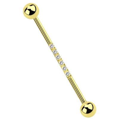 Modern Nature Piercing-Schmuck Industriële oorpiercing, 1,6 mm, met bezet stenen, Gelegeerd Staal Modern Nature Piercing-Schmuck Industriële oorpiercing, 1,6 mm, met bezet stenen, Gelegeerd Staal