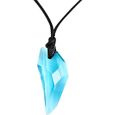 BlackAmazement Hanger met blauwe en zwarte wolventand ketting voor dames en heren, 44 cm 80 cm, stof, kunsthars. BlackAmazement Hanger met blauwe en zwarte wolventand ketting voor dames en heren, 44 cm 80 cm, stof, kunsthars.