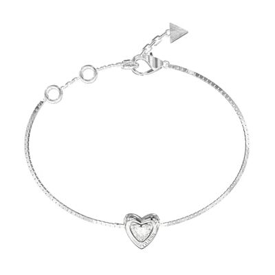 GUESS Beloved 10mm Crystal Heart Bracelet Rhodium argenté GUESS Beloved 10mm Crystal Heart Bracelet Rhodium argenté