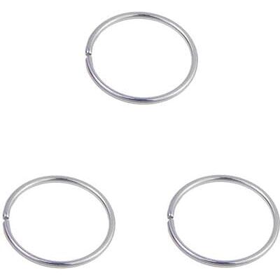 DENI 3 dunne neusringen, zilver glad, 8 mm binnendiameter, 0,6 mm dik, zilver DENI 3 dunne neusringen, zilver glad, 8 mm binnendiameter, 0,6 mm dik, zilver
