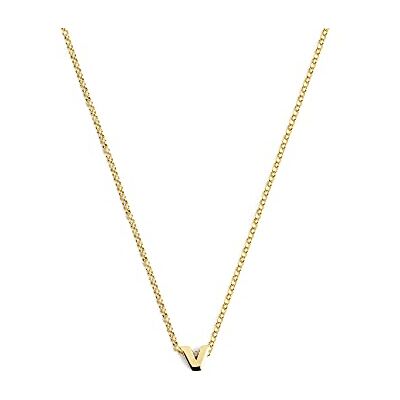 SINGULARU Gepersonaliseerde halsketting met enkele letter goud hanger van 925 sterling zilver met 18 karaat vergulding ketting Eén maat sieraden voor dames letter V, Talla ¼nica, goud, niet van toepassing SINGULARU Gepersonaliseerde halsketting met enkele letter goud hanger van 925 sterling zilver met 18 karaat vergulding ketting Eén maat sieraden voor dames letter V, Talla ¼nica, goud, niet van toepassing
