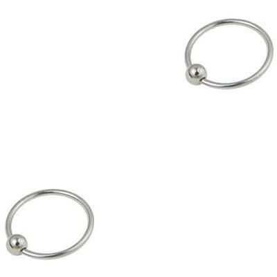 DENI 2 zeer kleine identieke neusringen met sluitbal van 925 sterling zilver, binnendiameter 6 mm, 0,6 mm dik. DENI 2 zeer kleine identieke neusringen met sluitbal van 925 sterling zilver, binnendiameter 6 mm, 0,6 mm dik.