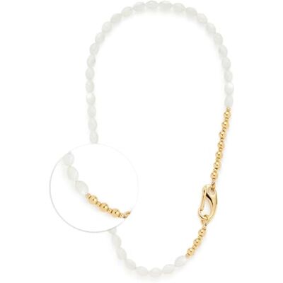 JEWELS BY LEONARDO Patsy halsketting • korte ketting van goudkleurig roestvrij staal • witte schelpkralen in olijfvorm • gepolijste gouden ballen • 50 cm lang • sieraden cadeau voor dames •, 50 cm JEWELS BY LEONARDO Patsy halsketting • korte ketting van goudkleurig roestvrij staal • witte schelpkralen in olijfvorm • gepolijste gouden ballen • 50 cm lang • sieraden cadeau voor dames •, 50 cm