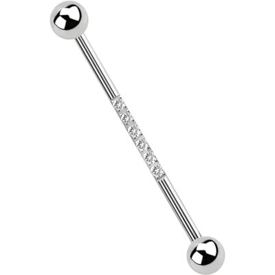 Modern Nature Piercing-Schmuck Industriële oorpiercing 1,6 mm met gezette stenen, Gelegeerd Staal Modern Nature Piercing-Schmuck Industriële oorpiercing 1,6 mm met gezette stenen, Gelegeerd Staal