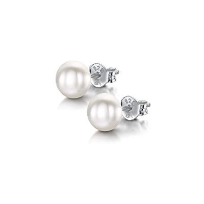 Amberta Damesoorbellen van 925/1000 sterling zilver met parels, Sterling zilver, Parel Amberta Damesoorbellen van 925/1000 sterling zilver met parels, Sterling zilver, Parel