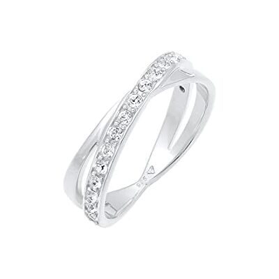 Elli Elegante damesring met kristallen, 56, facet geslepen, glas, Gefacetteerde maat, glas Elli Elegante damesring met kristallen, 56, facet geslepen, glas, Gefacetteerde maat, glas