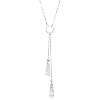 Elli 925 zilveren ketting met cirkelvormige hanger, Y-ketting, franje, cadeau voor vrouwen en meisjes, zilveren ketting, lengte 60 cm, 600, zilver, zonder Elli 925 zilveren ketting met cirkelvormige hanger, Y-ketting, franje, cadeau voor vrouwen en meisjes, zilveren ketting, lengte 60 cm, 600, zilver, zonder