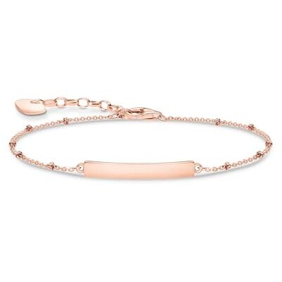 Thomas Sabo , Armband van sterling zilver, geen sieraad voor dames, roségoud, 19 cm, A1975-415-40-L19V, 19 cm, zilver, geen sieraad, 19cm, zilverkleurig, Geen sieraad Thomas Sabo , Armband van sterling zilver, geen sieraad voor dames, roségoud, 19 cm, A1975-415-40-L19V, 19 cm, zilver, geen sieraad, 19cm, zilverkleurig, Geen sieraad