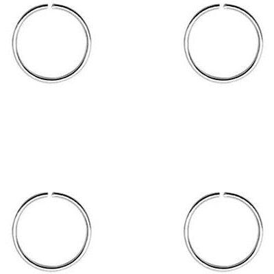 DENI 4 fijne neusringen zonder sluiting van 925 sterling zilver, kleine ringen 7 mm binnendiameter en 0,6 mm dik DENI 4 fijne neusringen zonder sluiting van 925 sterling zilver, kleine ringen 7 mm binnendiameter en 0,6 mm dik