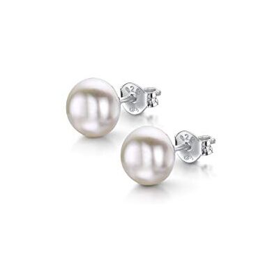 Amberta Damesoorbellen van 925/1000 sterling zilver met parels, Sterling zilver metaal parel, Parel Amberta Damesoorbellen van 925/1000 sterling zilver met parels, Sterling zilver metaal parel, Parel