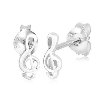 Elli Oorbellen Vrouwen Vloer Sleutel Muziek Melodie van 925 Sterling Zilver, Ohne, Zilver, zonder Elli Oorbellen Vrouwen Vloer Sleutel Muziek Melodie van 925 Sterling Zilver, Ohne, Zilver, zonder