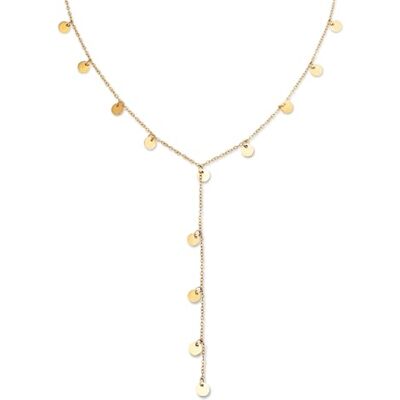 SINGULARU Halsketting And Mini Moon – halsketting van staal of staal met 18 karaat verguld oppervlak – halsketting met hanger met motief lengte 8 cm – lengte van de halsketting 40 cm + 5 cm – SINGULARU Halsketting And Mini Moon – halsketting van staal of staal met 18 karaat verguld oppervlak – halsketting met hanger met motief lengte 8 cm – lengte van de halsketting 40 cm + 5 cm –