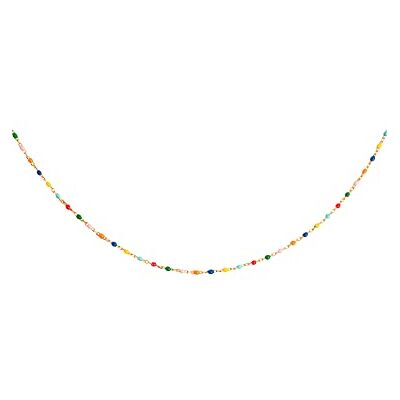 SINGULARU Halsketting met stippen kleuren enamel. Ketting met gekleurde kralen. 925 sterling zilver met 18K vergulde afwerking. Lengte 35 cm + verlenging 5 cm. Sieraden voor dames SINGULARU Halsketting met stippen kleuren enamel. Ketting met gekleurde kralen. 925 sterling zilver met 18K vergulde afwerking. Lengte 35 cm + verlenging 5 cm. Sieraden voor dames