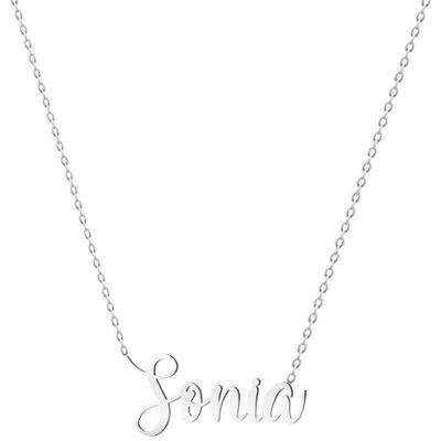 various Verzilverde roestvrijstalen ketting met gepersonaliseerde naamhanger. various Verzilverde roestvrijstalen ketting met gepersonaliseerde naamhanger.