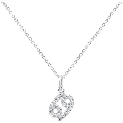 Amberta Halsketting met sterrenbeeld van 925 sterling zilver met zirkonia voor dames sterrenbeeld halsketting van zilver, Sterling Zilver, Kubieke zirkonia Amberta Halsketting met sterrenbeeld van 925 sterling zilver met zirkonia voor dames sterrenbeeld halsketting van zilver, Sterling Zilver, Kubieke zirkonia