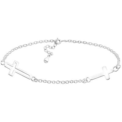 Sofia Milani Damesarmband van 925 zilver met kruishanger 30131, Metaal, Zonder steen Sofia Milani Damesarmband van 925 zilver met kruishanger 30131, Metaal, Zonder steen