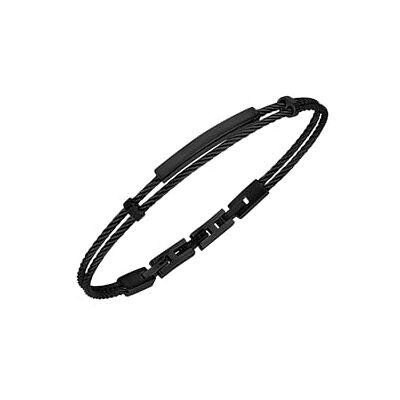 BREIL Sieraden LOOP-collectie, zwarte stalen herenarmband maat 20 TJ3441, roestvrij staal, Roestvrij staal BREIL Sieraden LOOP-collectie, zwarte stalen herenarmband maat 20 TJ3441, roestvrij staal, Roestvrij staal