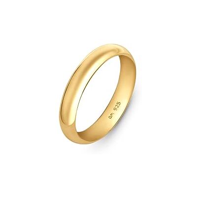 Amberta Trouwring voor koppels, van verguld 925 sterling zilver, trouwring voor dames, trouwring voor heren, trouwring voor heren, trouwring voor koppels, goudkleurig, Sterling zilver, Geen edelsteen Amberta Trouwring voor koppels, van verguld 925 sterling zilver, trouwring voor dames, trouwring voor heren, trouwring voor heren, trouwring voor koppels, goudkleurig, Sterling zilver, Geen edelsteen