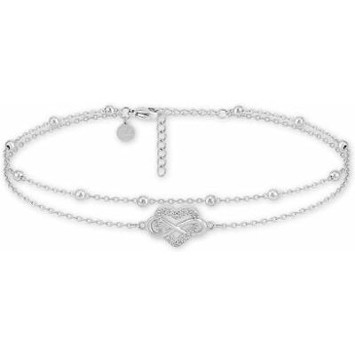 GD GOOD.designs Enkelbandje voor dames, meerlaags enkelbandje met oneindig hart, waterdicht en verstelbaar (22-27 cm), enkelsieraad van 316L roestvrij staal, 18K goud, roségoud en zilver, Roestvrij staal GD GOOD.designs Enkelbandje voor dames, meerlaags enkelbandje met oneindig hart, waterdicht en verstelbaar (22-27 cm), enkelsieraad van 316L roestvrij staal, 18K goud, roségoud en zilver, Roestvrij staal