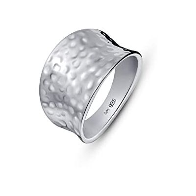 Amberta Gehamerde damesring van 925 sterling zilver, Sterling zilver, Geen edelsteen Amberta Gehamerde damesring van 925 sterling zilver, Sterling zilver, Geen edelsteen