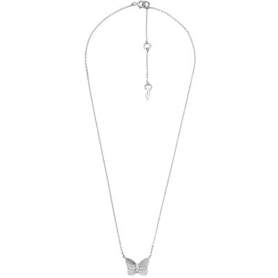 Fossil JFS00619040 sterling zilveren vlinderketting voor dames, zilver Fossil JFS00619040 sterling zilveren vlinderketting voor dames, zilver