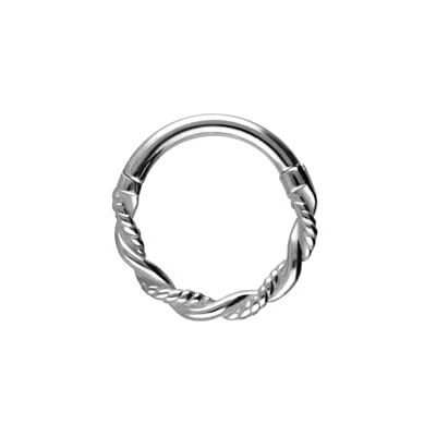 PIERCINGLINE Segmentring van chirurgisch staal, Double Twist, neuspiercing, septum, oor, helix, tragus, keuze uit kleuren en maten, kleur zilver, roestvrij staal PIERCINGLINE Segmentring van chirurgisch staal, Double Twist, neuspiercing, septum, oor, helix, tragus, keuze uit kleuren en maten, kleur zilver, roestvrij staal