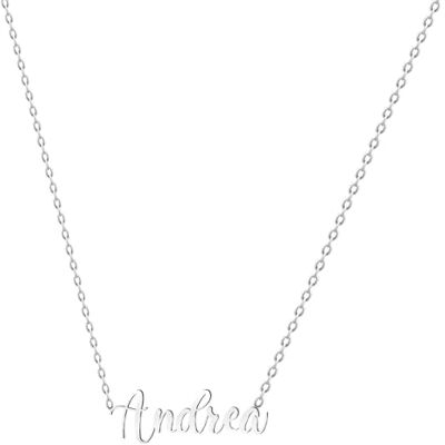 various Verzilverde roestvrijstalen ketting met gepersonaliseerde naamhanger. various Verzilverde roestvrijstalen ketting met gepersonaliseerde naamhanger.