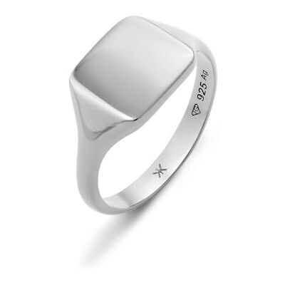 Kuzzoi Zegelring voor heren, van gepolijst 925 sterling zilver, klassieke ring van massief zilver, maat 60-66, 0603732725, Sterling zilver Kuzzoi Zegelring voor heren, van gepolijst 925 sterling zilver, klassieke ring van massief zilver, maat 60-66, 0603732725, Sterling zilver