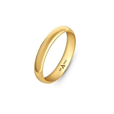 Amberta Trouwring van 14 karaat goud voor dames en heren, partnerring van echt witgoud of geelgoud, eenvoudige ring, gepolijst van hoogwaardige kwaliteit, Geelgoud, Geen edelsteen Amberta Trouwring van 14 karaat goud voor dames en heren, partnerring van echt witgoud of geelgoud, eenvoudige ring, gepolijst van hoogwaardige kwaliteit, Geelgoud, Geen edelsteen