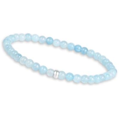 GD GOOD.designs Aquamarijn damesarmband met echte natuurstenen en parel van 925 zilver, parelarmband met natuurstenen kralen 4 mm GD GOOD.designs Aquamarijn damesarmband met echte natuurstenen en parel van 925 zilver, parelarmband met natuurstenen kralen 4 mm